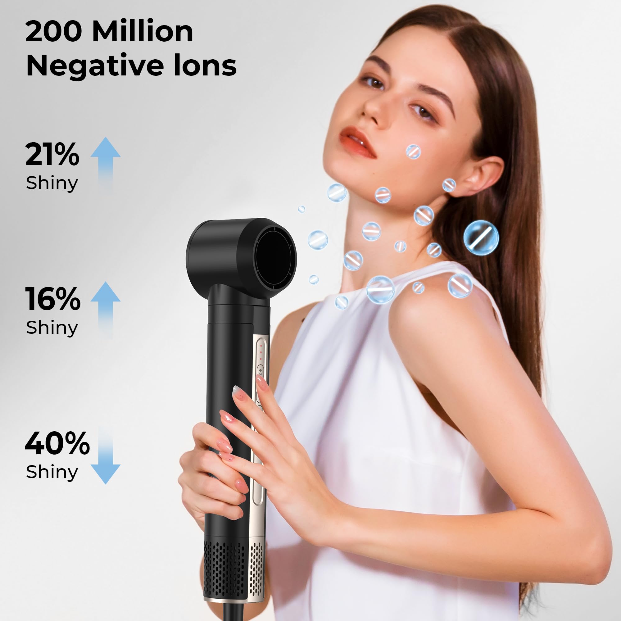 UKLISS Hairstyler 6 in 1 Set, Pro Airstyler Föhnbürste Wrap- Auto Lockenstab Set, 1400W Ionen Haartrockner mit 110000 U/MIN, Föhn Warmluftbürste, Rundbürstenföhn, Styler Brush Für Alle Haartypen