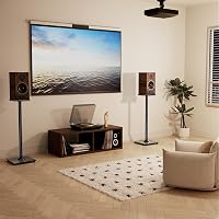 ELIVED Univerzális Hangfal Állvány 808mm Üveg Talppal Satellite és Polc Hangfalakhoz Kábel Vezetéssel Teufel JBL Sony 10kg Teherbírás 1 Pár 8