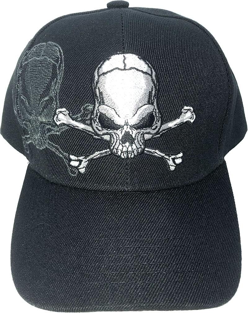 Skull and Crossbones Cap with Shadow 3D Embroidery Baseball Cap Hat