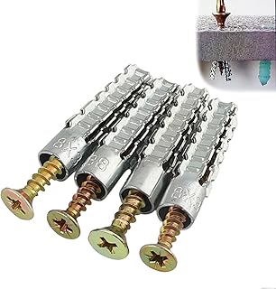 60 Pack Hollow Wall Anchor with Screws,Loose Hinge Hole Repair Kit for Concrete Wall, Metal Expansion Bolt for Drywall (5/16 inch)