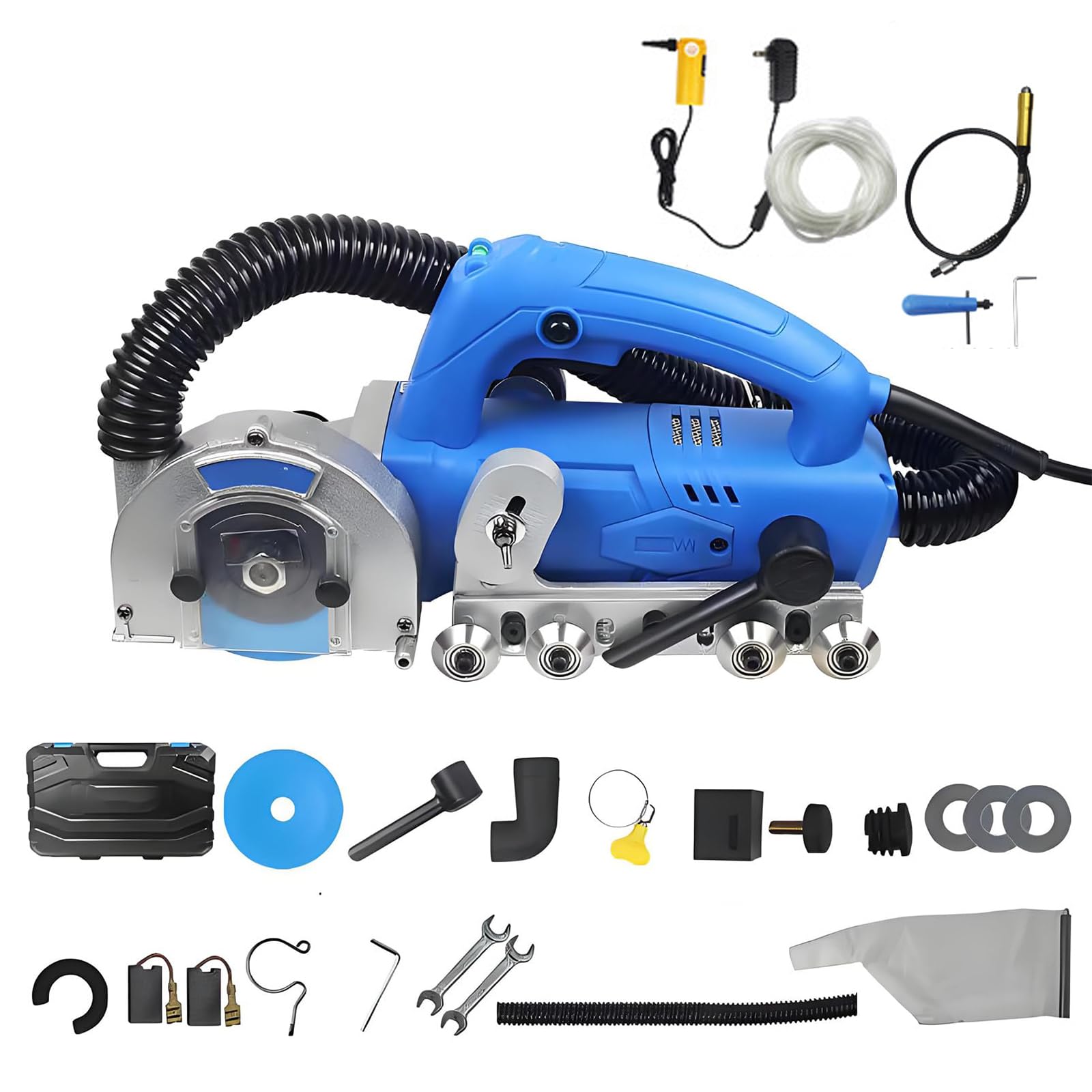 Limpiador eléctrico de lechada, máquina para Limpiar lechada, Herramienta de rejuntado de Suelos de Alta Resistencia estándar + Bomba de Agua + Manguera de 5 m + Eje Flexible