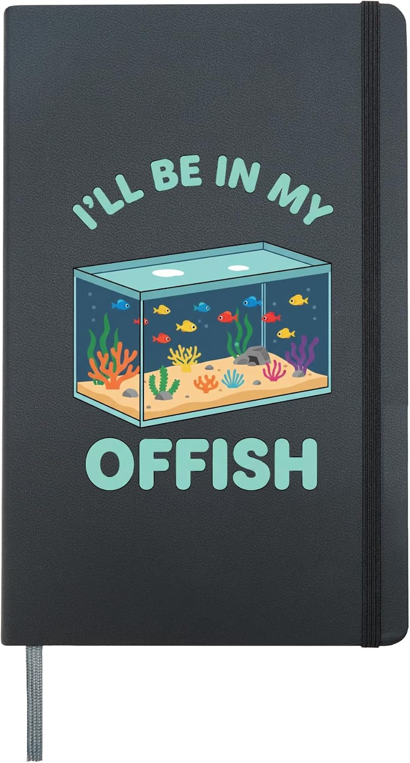I'll Be In My Offish Kids Aquarium Sea Creatures Funny Fish Hardcover Journal, Black