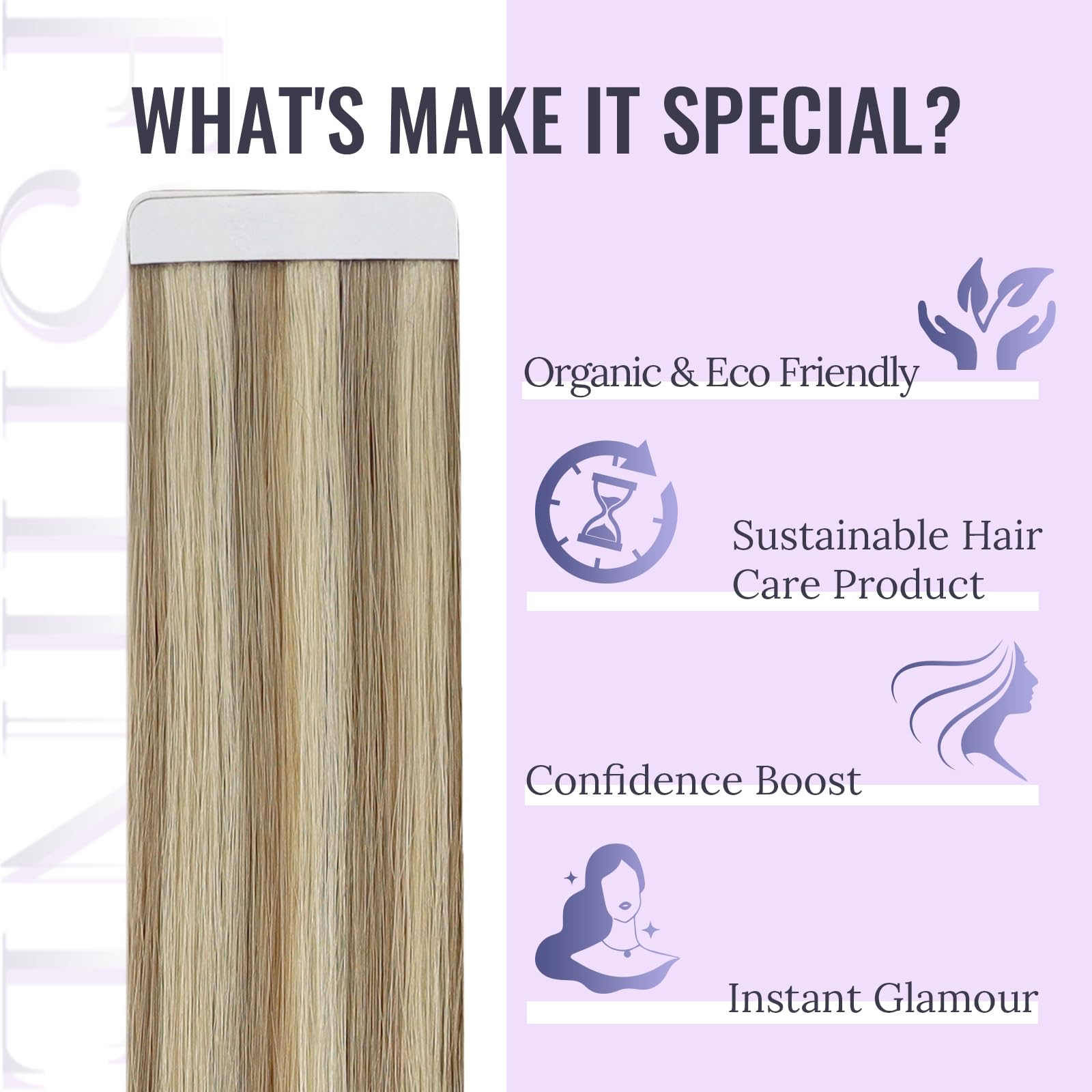 Fshine Extension Biadesive Capelli Veri 30CM 30g 20Pcs Extension Adesive Invisibili Biondo Cenere Scuro Con Highlighted Del Biondo Dorato Extension Capelli Remy Biadesive Brasiliani #16P22