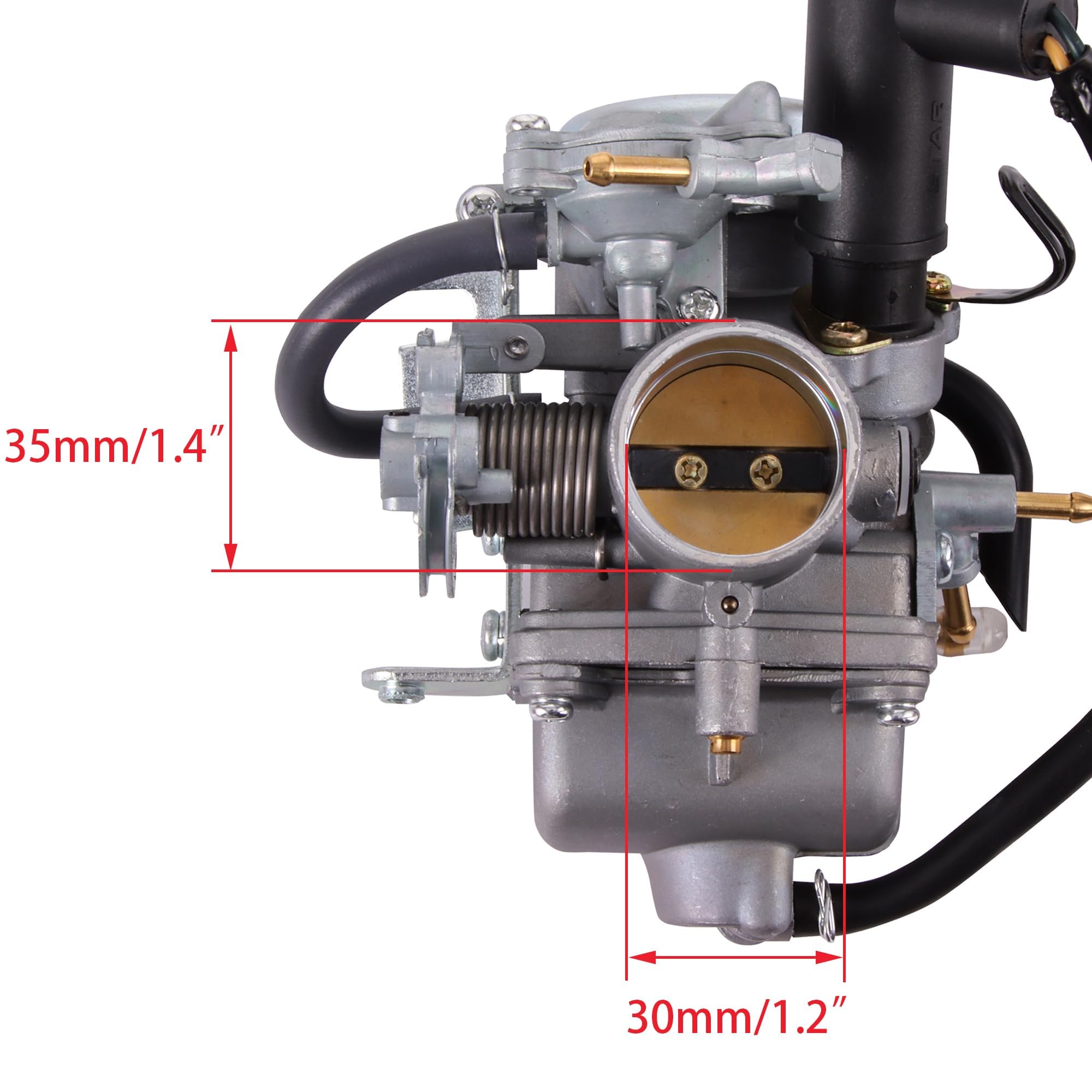 WOOSTAR Carburatore con Tubo Flessibile del Filtro del Carburante Sostituzione per CF250 Helix CN250 Elite CH250 GY6 250cc Scooter Go Kart