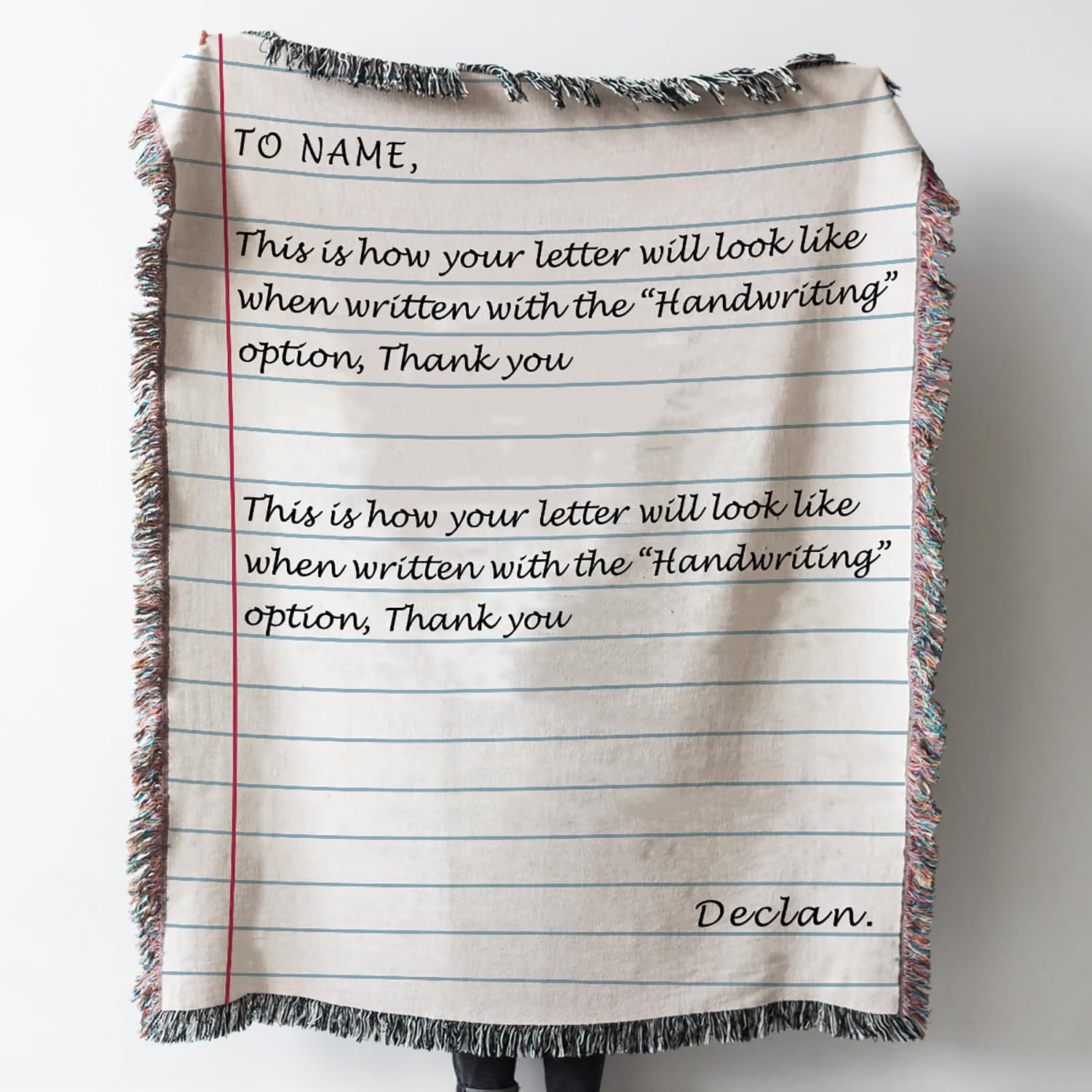 Custom Woven Tapestry Blanket with Photo - Personalized Photo Throw Blankets for Couch, Wall Hanging with Fringe (6 Photos)