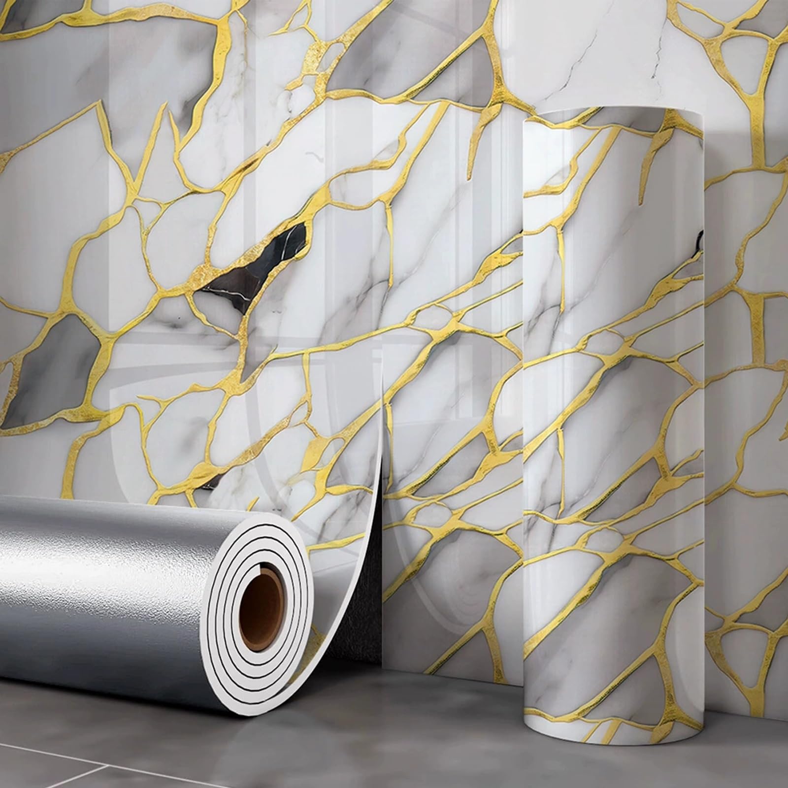 Zynqra Peel and Stick Wallpaper,Removable,Self Adhesive Marble Contact Paper,for Cabinet Bedroom Bathroom,Kitchen Cabinets,Renter Friendly(I)