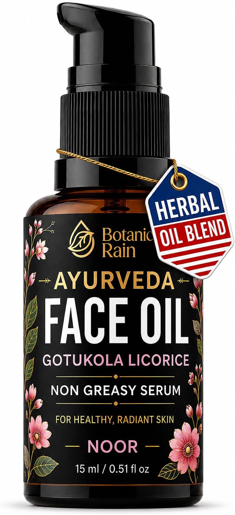 Ayurveda Face Oil for Dry & Mature Skin, Gotukola & Licorice 0.51 fl oz