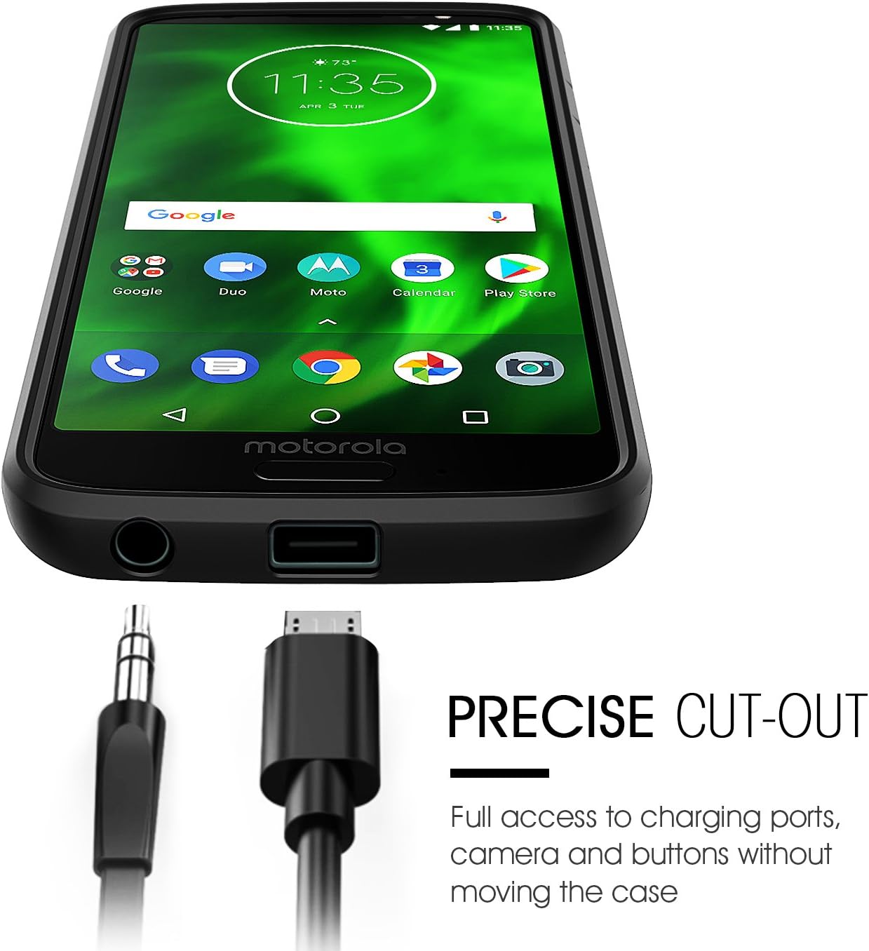 Moto G6 Case, SPARIN Dual Layer Protective Case with Scratch Resistant/Shock Absorption/Anti Dust for Motorola Moto G6, 5.7 Inch, Black
