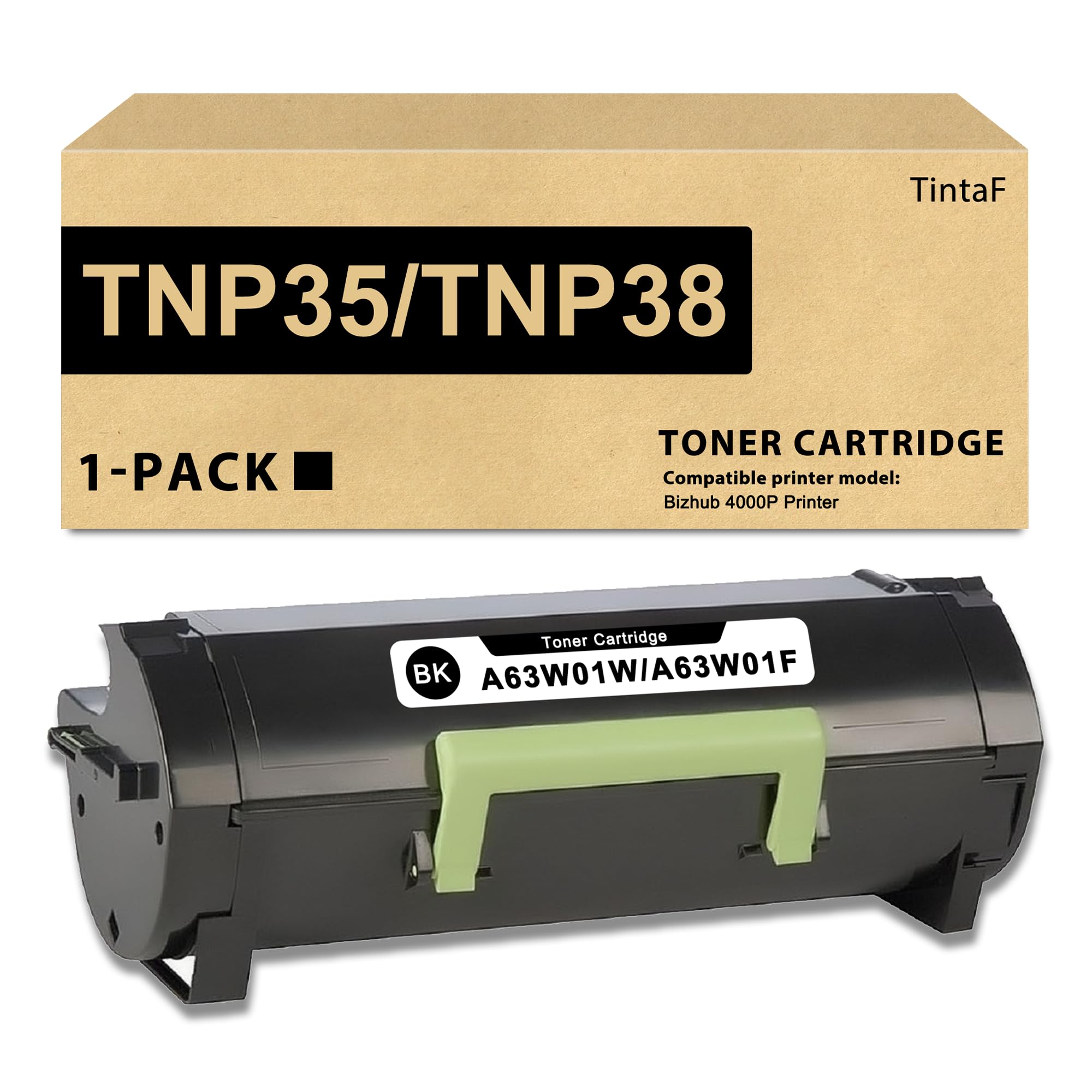 Photo 1 of TintaF TNP-35 TNP-38 Toner Cartridge Black for Konica Minolta Bizhub 4000P