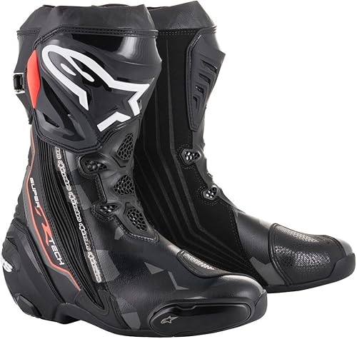 Amazon Alpinestars アルパインスターズ バイクブーツ ブラック ダークグレー レッドフロー 41 26 0cm Supertech R スーパーテックr ブーツ0015 車 バイク 車 バイク