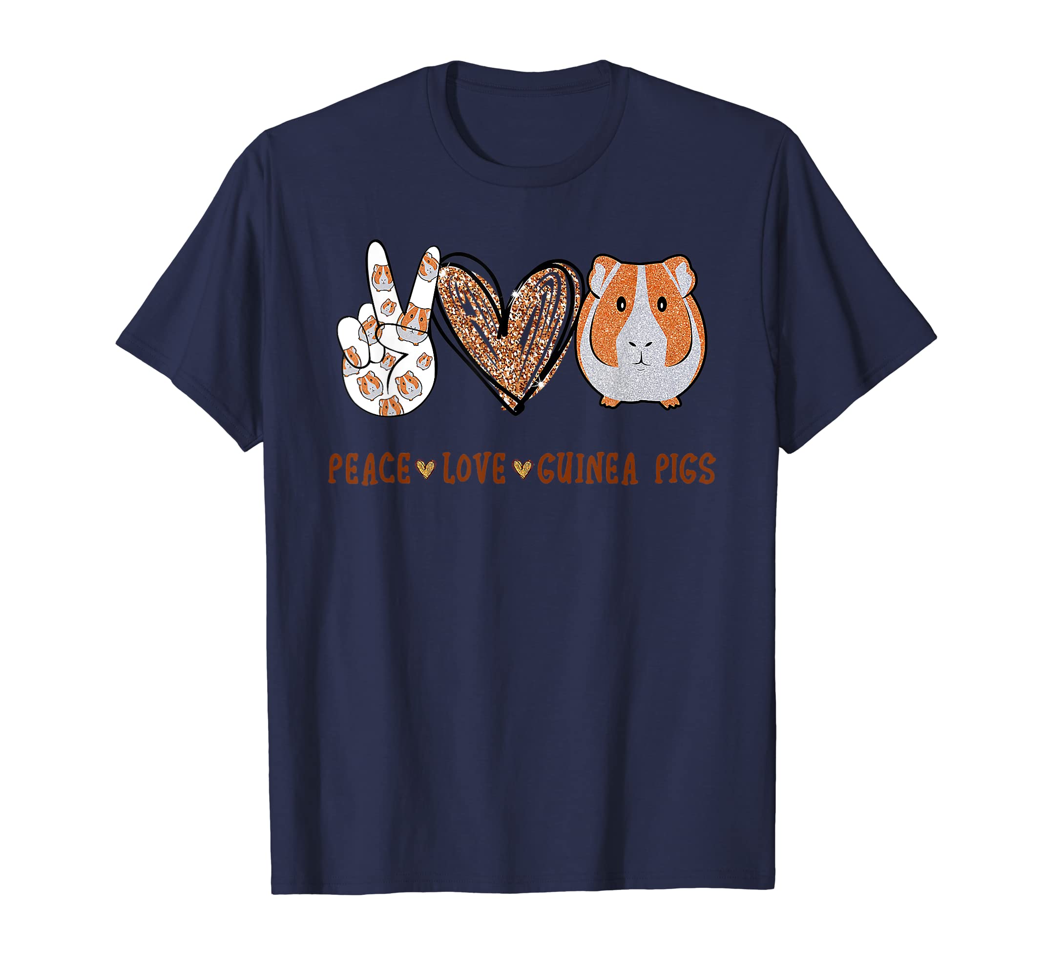 Funny Proud Family T-shirt GiftsPeace love guinea pigs gifts for Guinea Pigs lover T-Shirt