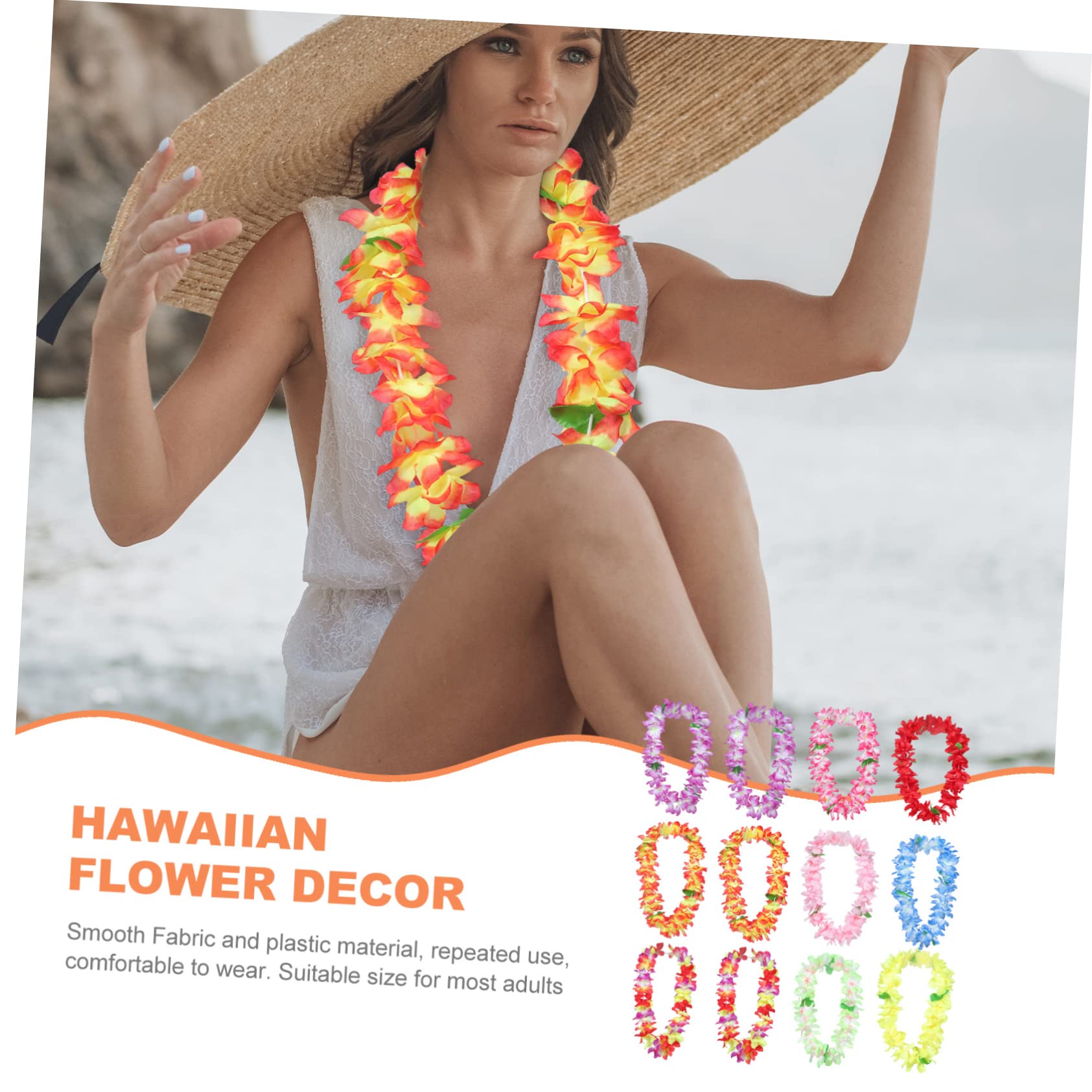 Anneome 12piezas Collar Hawaiano Fiesta Rosa Collar De Tropical Para Adultos Decoración De Fiesta