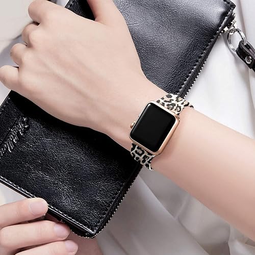 Miniatura 6 de Lerobo - Correas de silicona, estampado floral, patrón que no se desvanece, repuesto de reloj para hombre y mujer, compatibles con reloj Apple Watch