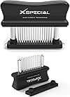 XSpecial Meat Tenderizer Tool 48 Blades Stainless Steel | Easy To Use & Clean - Turn Tough & Hard Meats Into Tender Buttery Goodness | No More Hammer Or Mallet Pounding | 100% Hassle-Free Guarantee