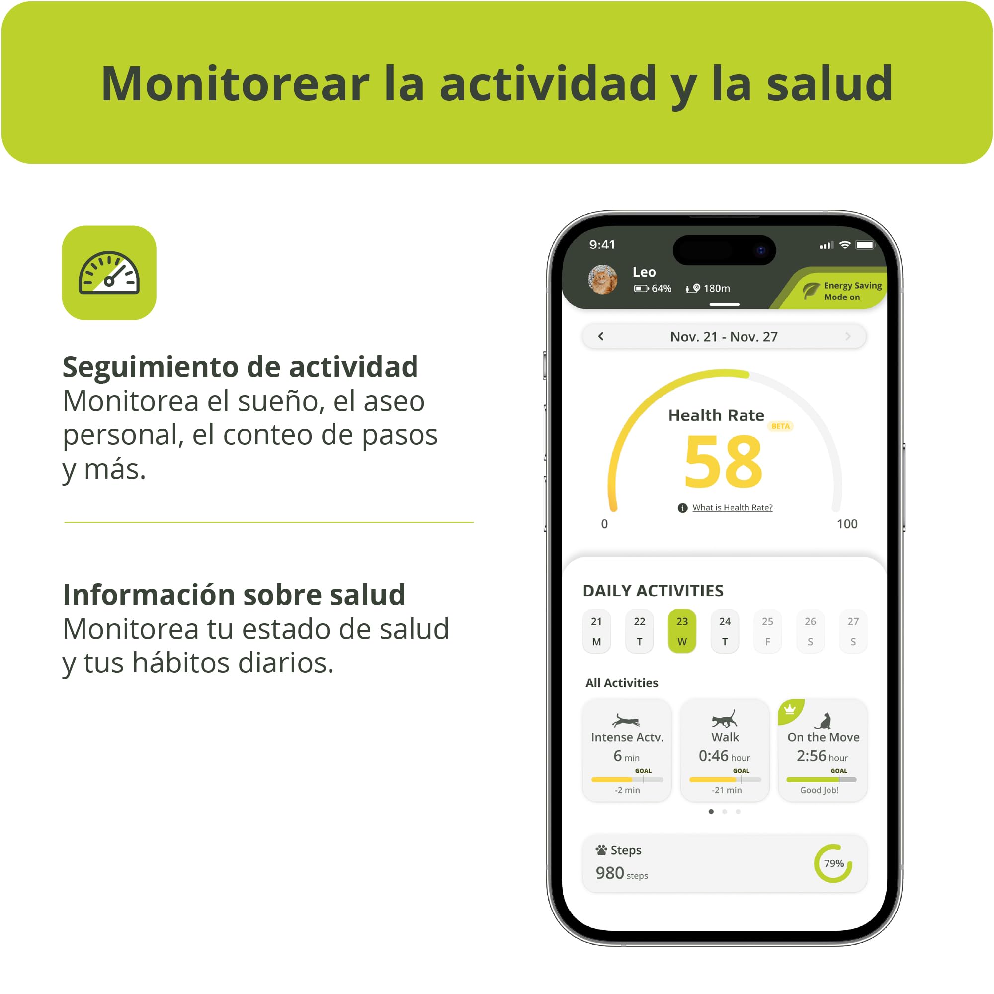 Kippy Cat V2 - Collar GPS para Gatos - Localizador y Rastreador de Salud y Actividad con Sistema Antiestrangulamiento - CREA Límites Virtuales
