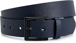 حزام من الجلد الصناعي بإبزيم معدني للرجال من كوتون