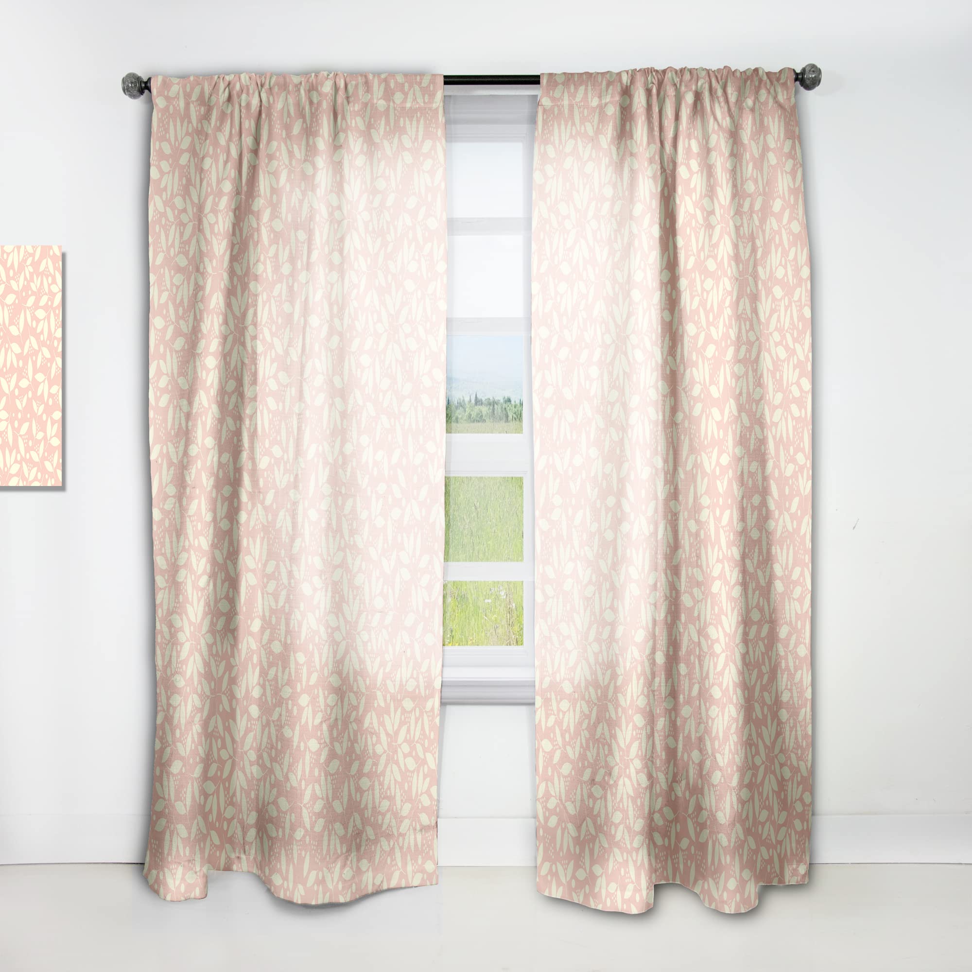 Rideaux rétro à motif floral V pour masquer le vis-à-vis