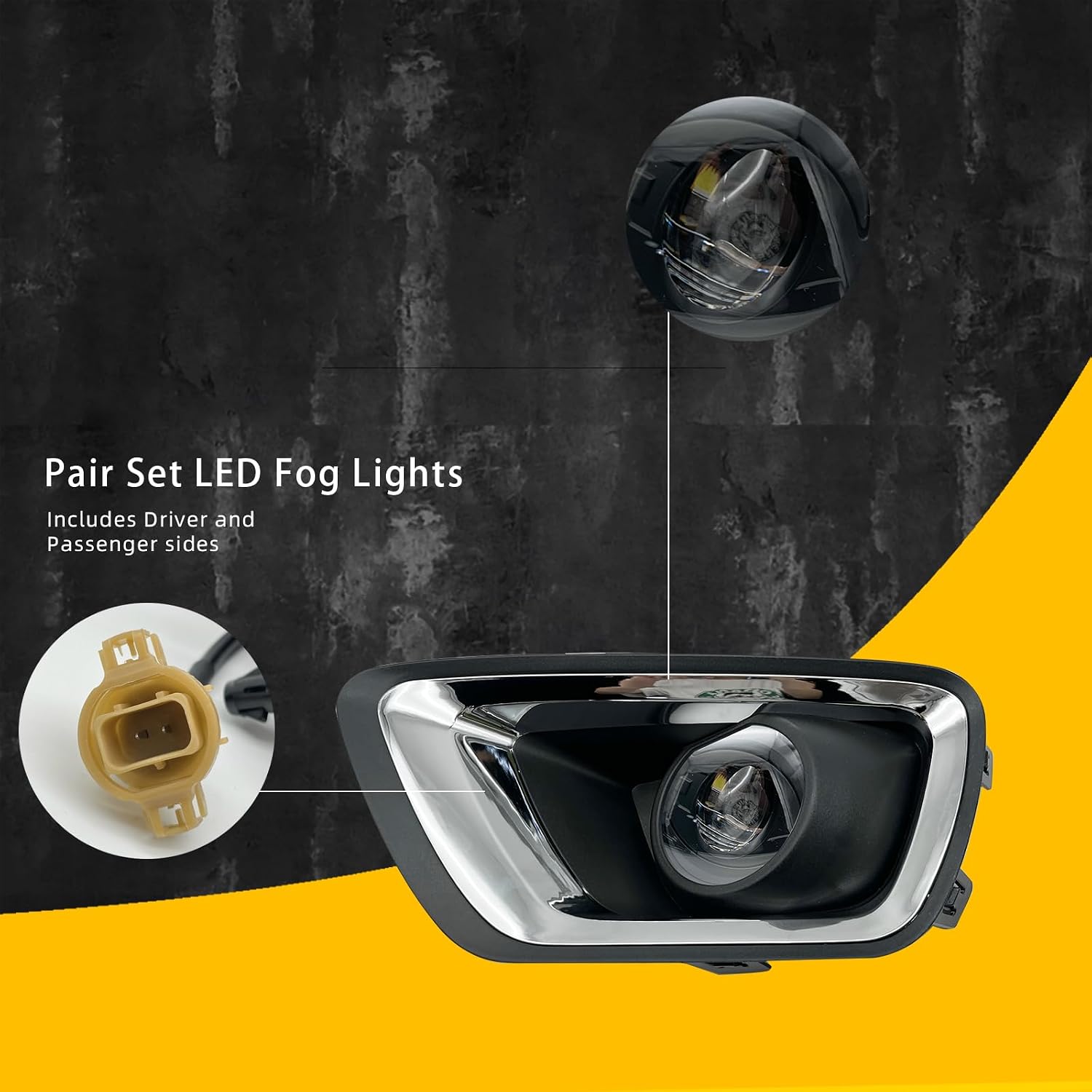 Upgraded Led Fog Lights Assembly for 2015-2020 Chevy Colorado Front Bumper Driving Fog Lamps with Switch and Wiring Kit(1 Pair Clear)