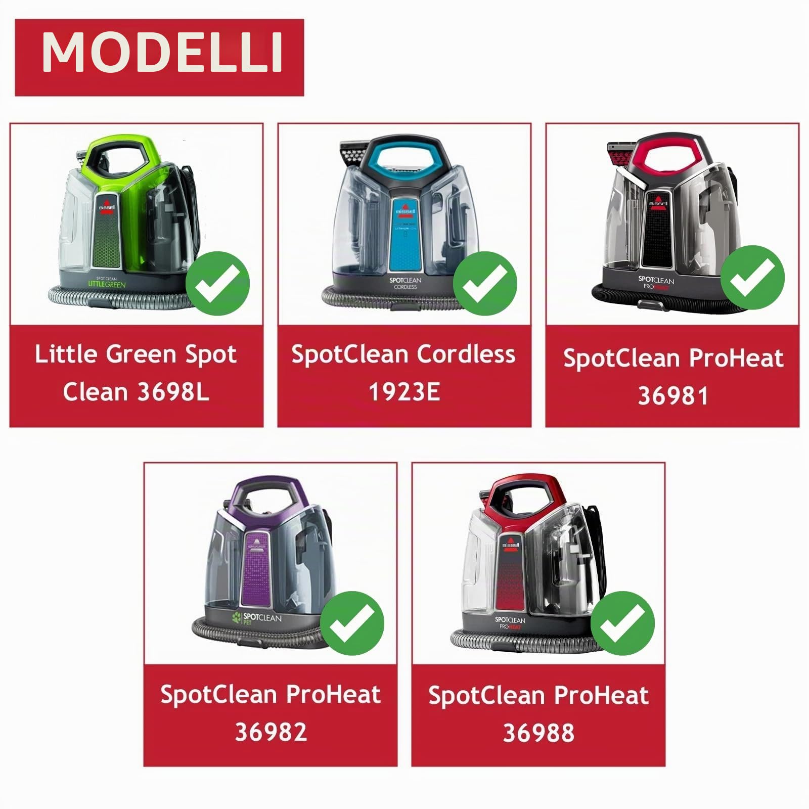 SPARES2GO Tubo e manico pulitore tappeti per Bissell SpotClean ProHeat 1923E 36981 36982 36988