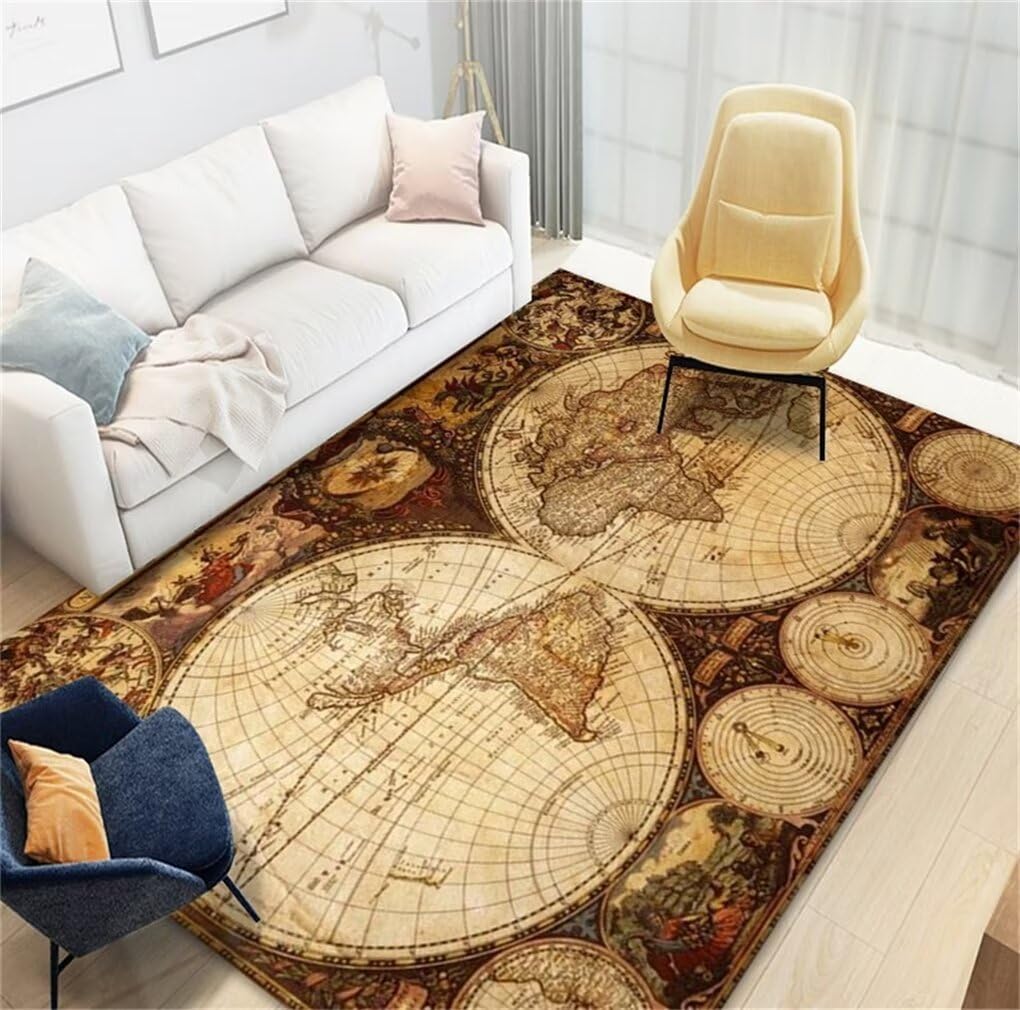 Tapis chambre bebe fille lavable machine et moquette de sol rétro marron