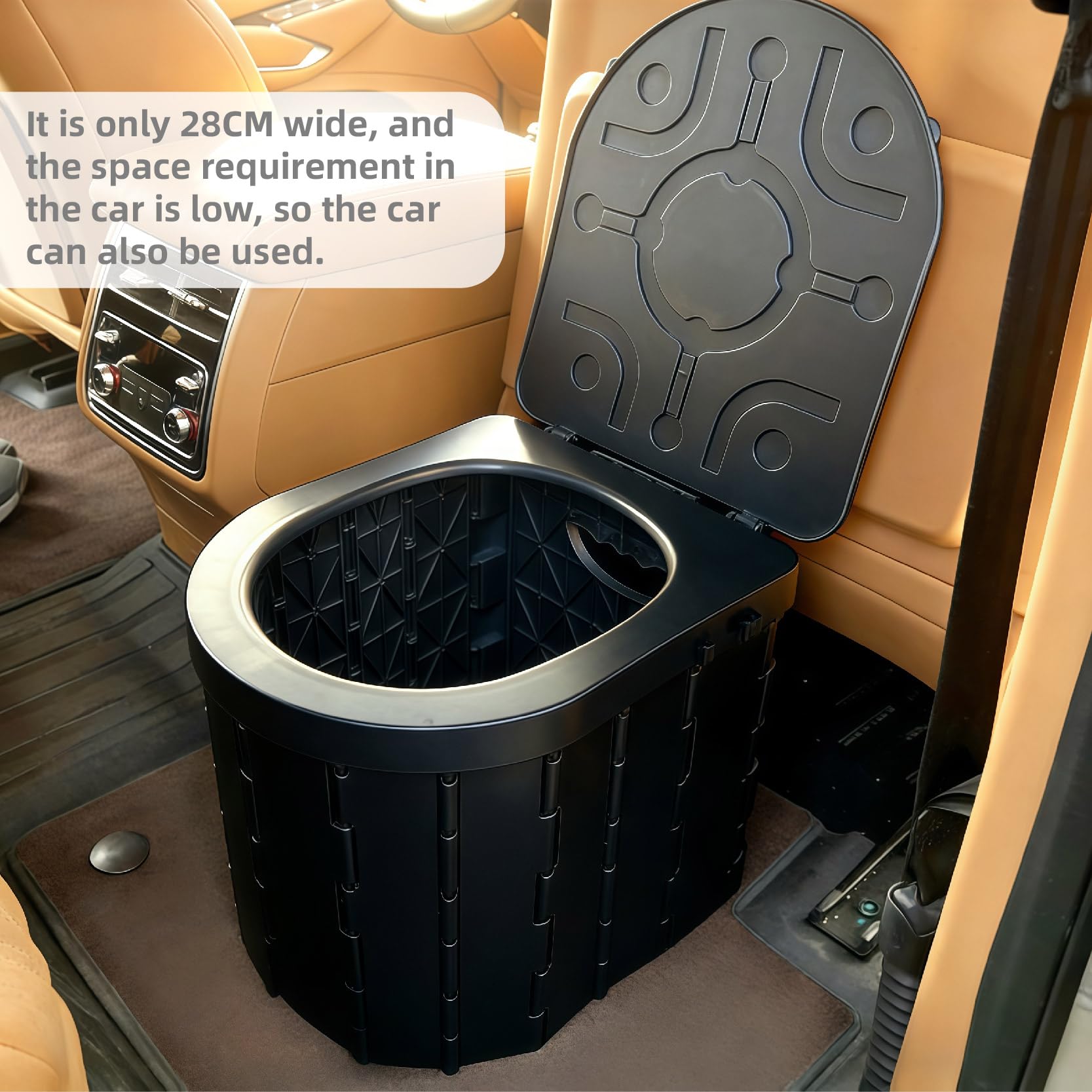 MEETOZ Toilettes portables, toilettes de camping pliables améliorées avec couvercle, toilettes de pêche, équipées d'un support de téléphone et d'un support de mouchoirs, parfaites pour le camping, les