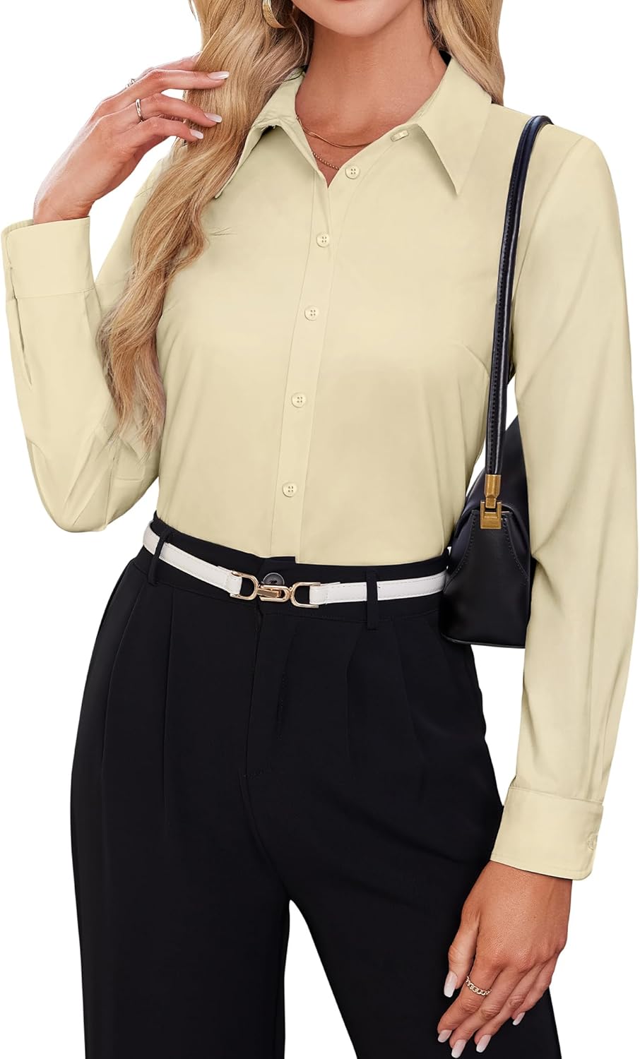Button Down Shirts for Women Collared Dress Shirts for Work Business Casual Dress Shirts for Women - Image 2