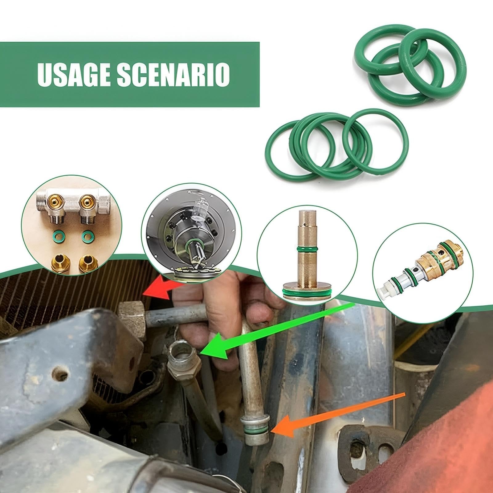 Pack-270 Joint d'étanchéité pour compresseur de climatisation automobile, 18 spécifications de type O avec boîte de rangement, pompe à roulement multifonction, joint torique, universel pour