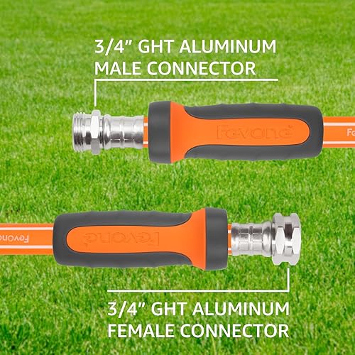 Miniatura 4 de Fevone Manguera de jardín de 12 pies, agarre giratorio, extremos giratorios, segura para agua potable, flexible y ligera, accesorios de aluminio