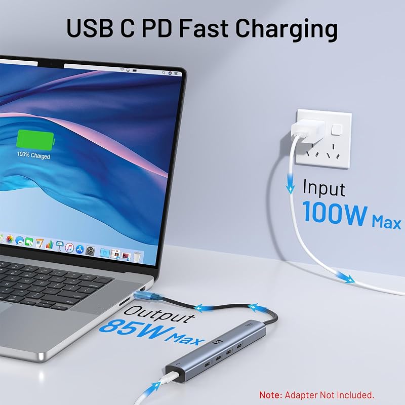 Selore&S-Global 10Gbps USB C Hub – 100W power delivery input