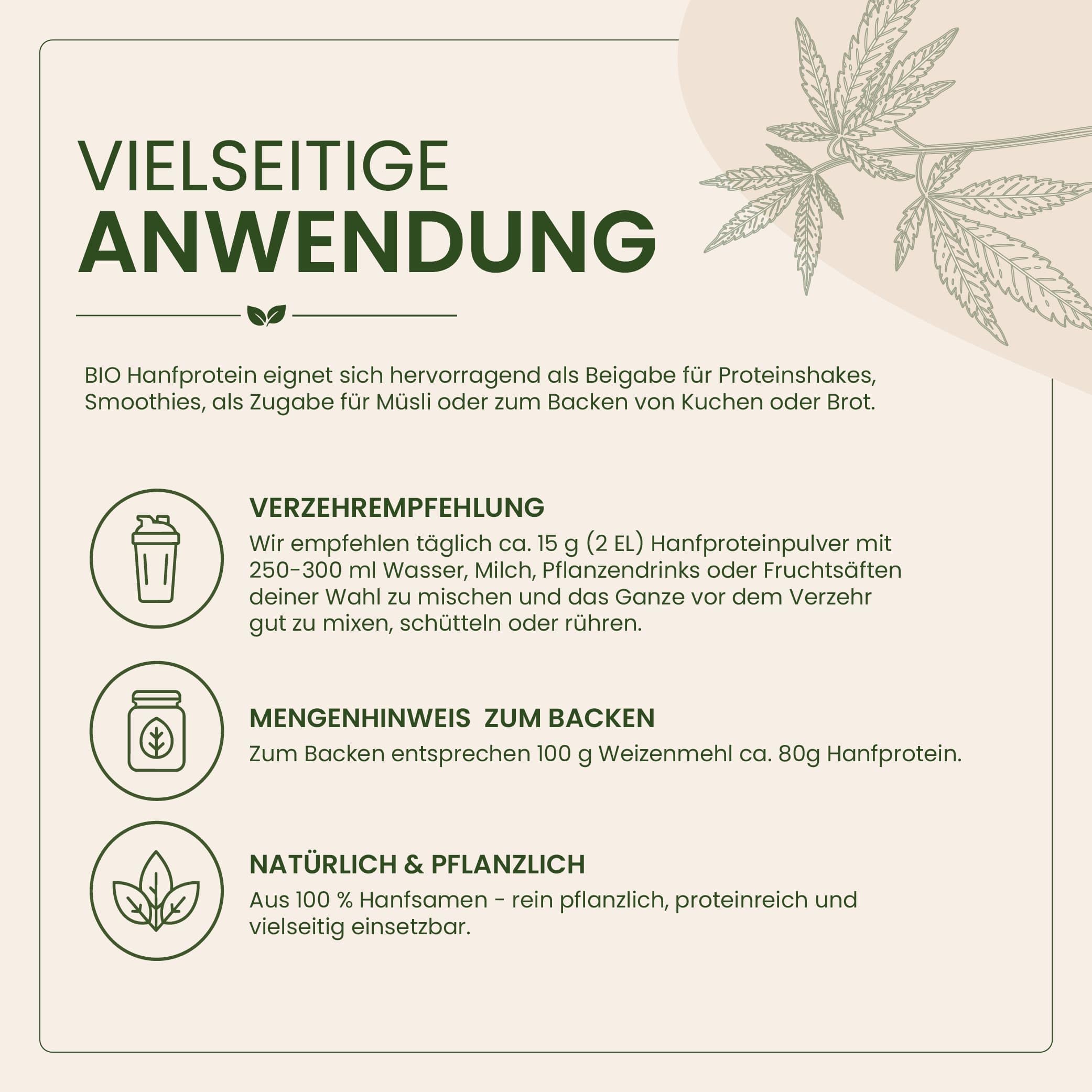 2 kg BIO Hanfprotein Pulver | veganes Proteinpulver | 50% pflanzliches Eiweiß | ohne Zusätze | Glutenfrei | Taste Market