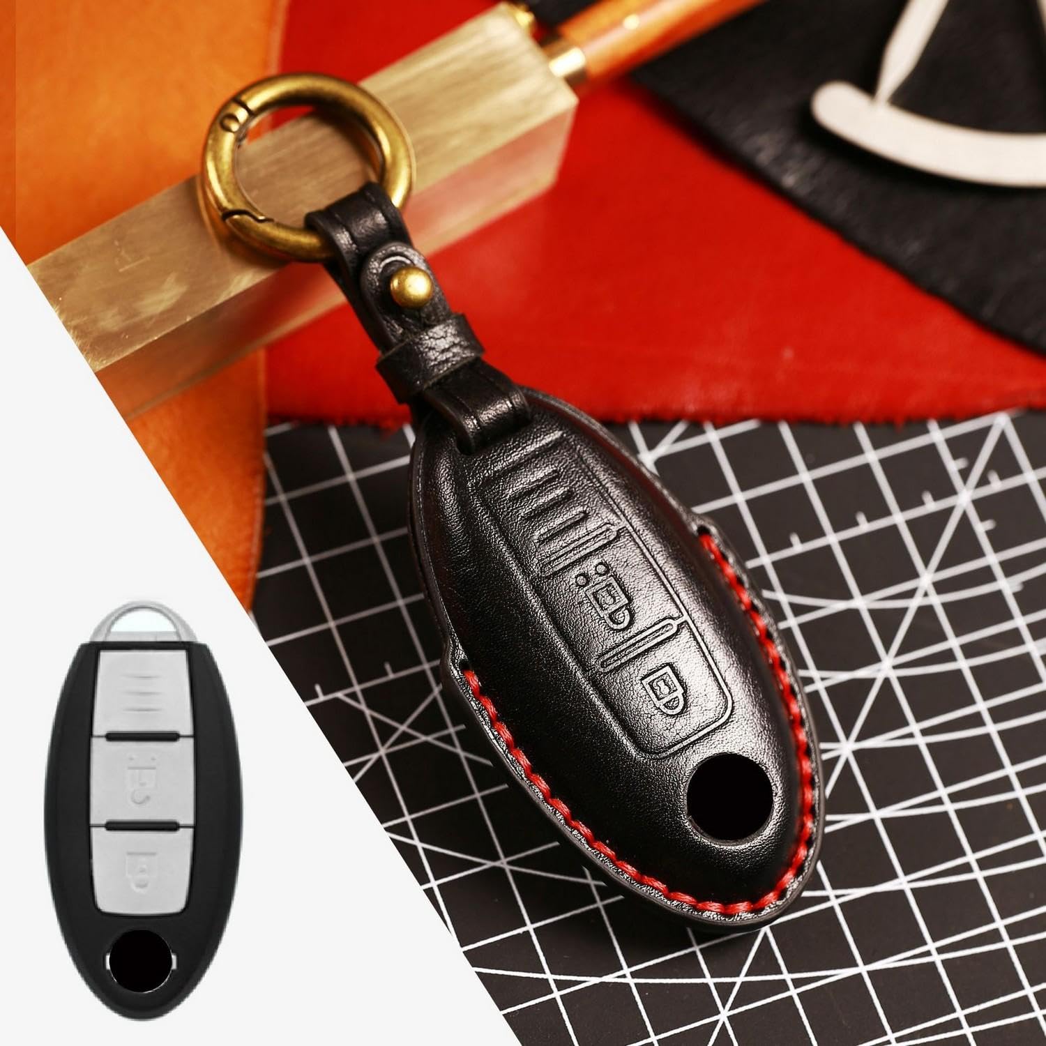 Coque de clé Infiniti antichoc en alliage de zinc et étui de protection