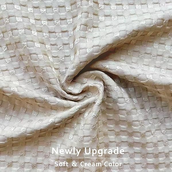 MIYE Pleated Waffle Weave Bed Skirt, Tailored Dust Ruffle 16 Inch Drop Easy Fit, Machine Washable,No Split Corners (Beige, Queen - 16" Drop) by MIYE - Used condition - Image 3