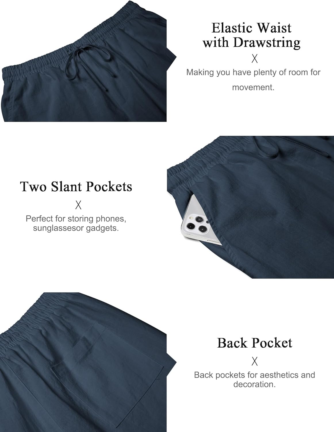 COOFANDY Men's 2 Piece Cotton Linen Sets Summer Beach Outfits Casual Short Sleeve Henley Shirts and Vacation Shorts - Image 6