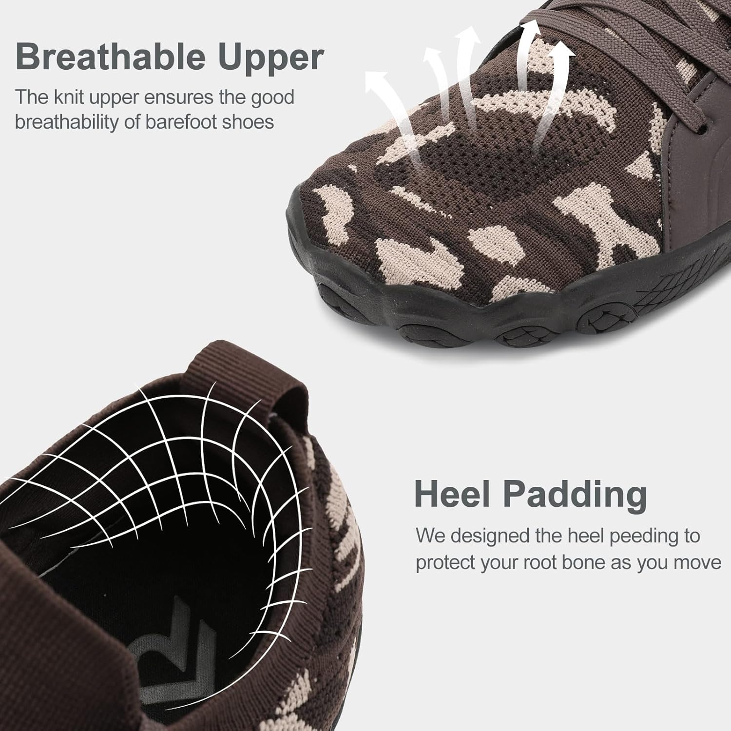 relxfeet Men's Barefoot Trail Running Shoes Minimalist Wide Toe Box Design Zero Drop Non-Slip Rubber Sole for Gym Hiking Walking - Image 6