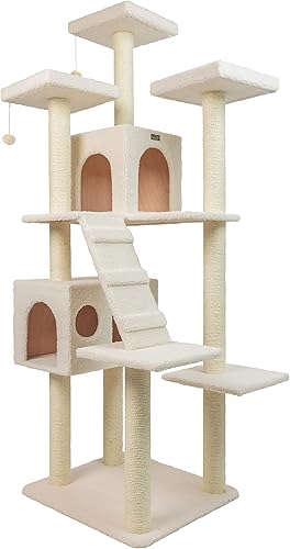 Armarkat Mueble en forma de condominio de árbol para gatos, 75 pulgadas de alto y más, Ivory disponible en Yaxa Peru