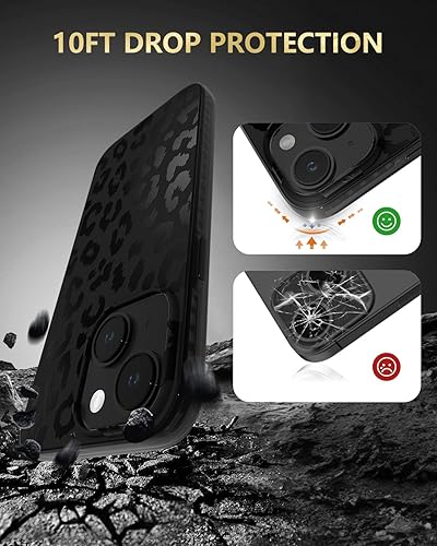 Miniatura 8 de SCORPIFY Funda para iPhone 13 compatible con MagSafe con diseño de leopardo negro mate, bonita funda magnética para teléfono para mujeres, niñas y