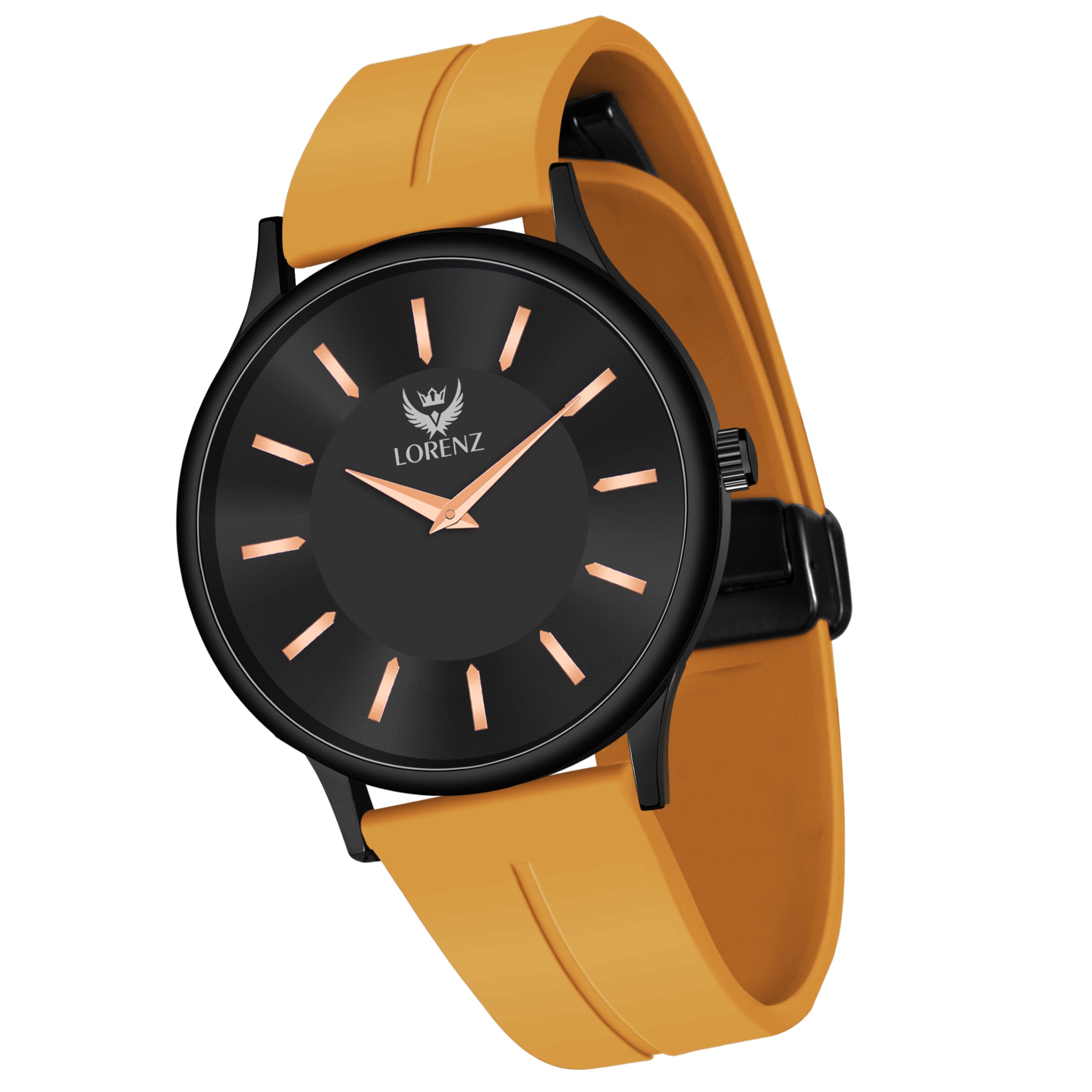 LORENZ Black Dial Analog Watch with Yellow Magnetic Lock Strap | Watch for Men | MK-4085R (B0CXJ9MMC5) Amazon Price History, Amazon Price Tracker