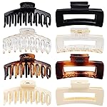 laxizar Claw Clip Hair Clip 8 Pack 4.3 Ihch Rectangular Hair Clips for Women Girls Large Hair Jaw Clips Hair Clamps