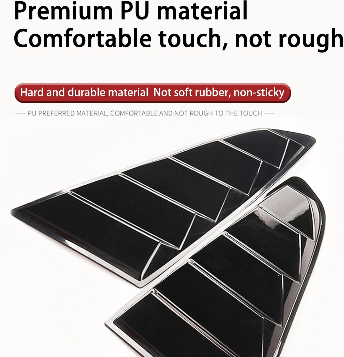 car Decorative Side air Intake Panel/Rear Window False air Outlet Louver, Suitable for Ford Mustang (22-15), Black PU Material, Universal Type, Carbon Fiber Pattern (Carbon Fiber Pattern)