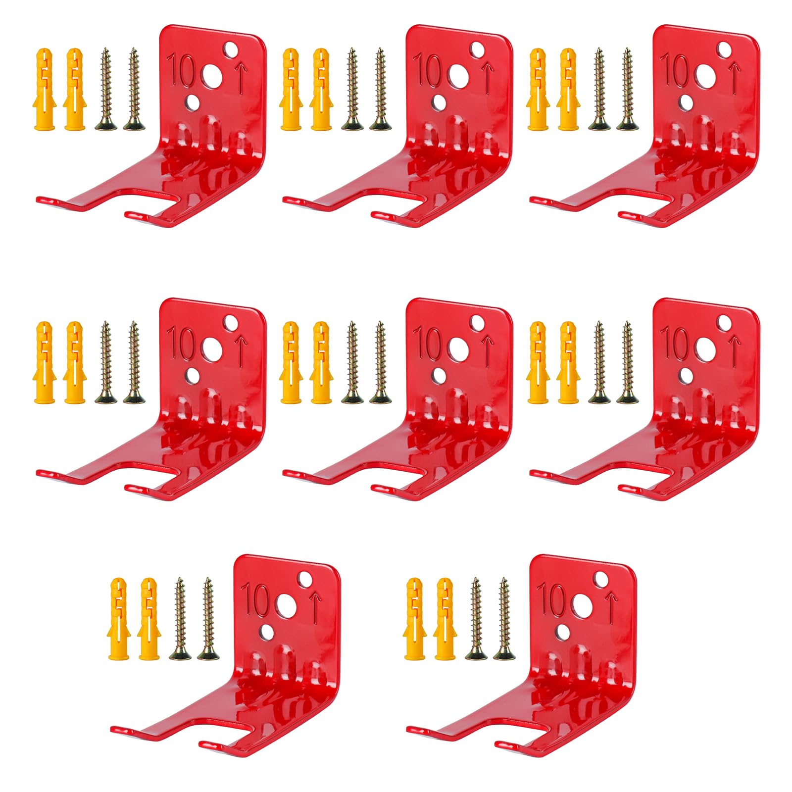 6 Pack Fire Extinguisher Mounts & Brackets – Heavy-Duty Iron Wall Holders For 5-10 Lb Extinguishers, Corrosion-Resistant, Quick Access, With Screws