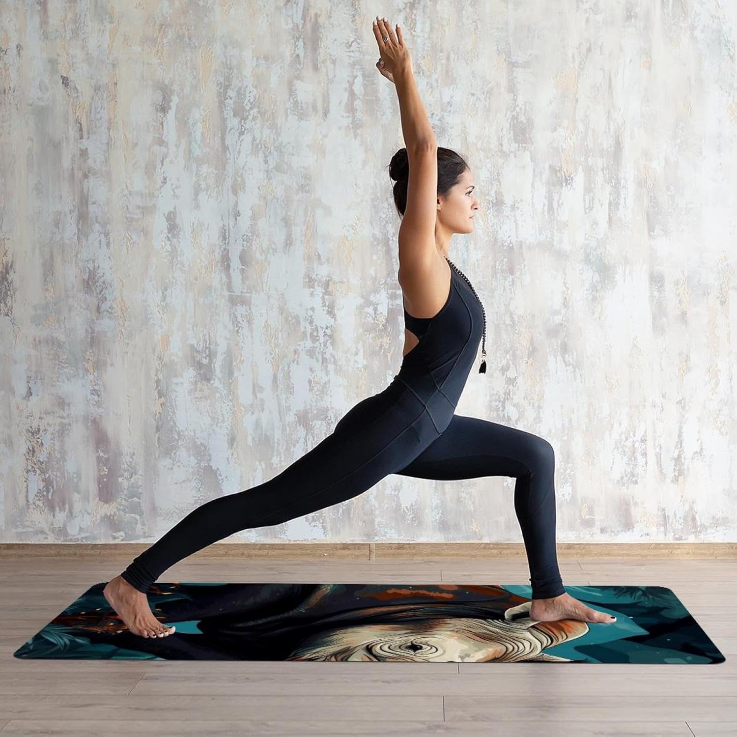 Yoga Towel, Rhino Animal Print Non Slip Sweat Absorbent Hot Yoga Mat Towel for Hot Yoga, Pilates and Fitness - 72.8" x 26.8"