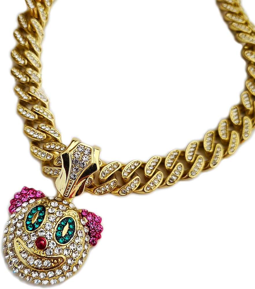 Gold Plated Clown Pendant & 13mm 16