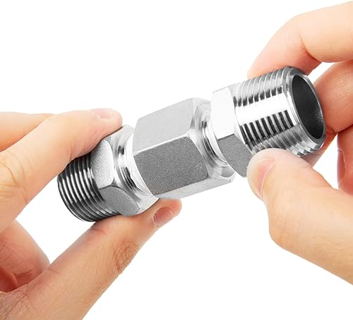 Miniatura 7 de Montaje de tubería de acero inoxidable 304, buje hexagonal reductor 12 pulgada NPT macho x adaptador de rosca hembra NPT de 38 pulgadas (paquete de