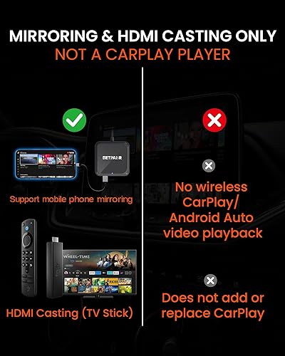 Miniatura 8 de 4 en 1 Carplay inalámbricoAndroid Auto y Car TV Mate Max Convertir con cable a CarPlay inalámbricoAndroid Auto o HDMI para Fire TV Stick Screen