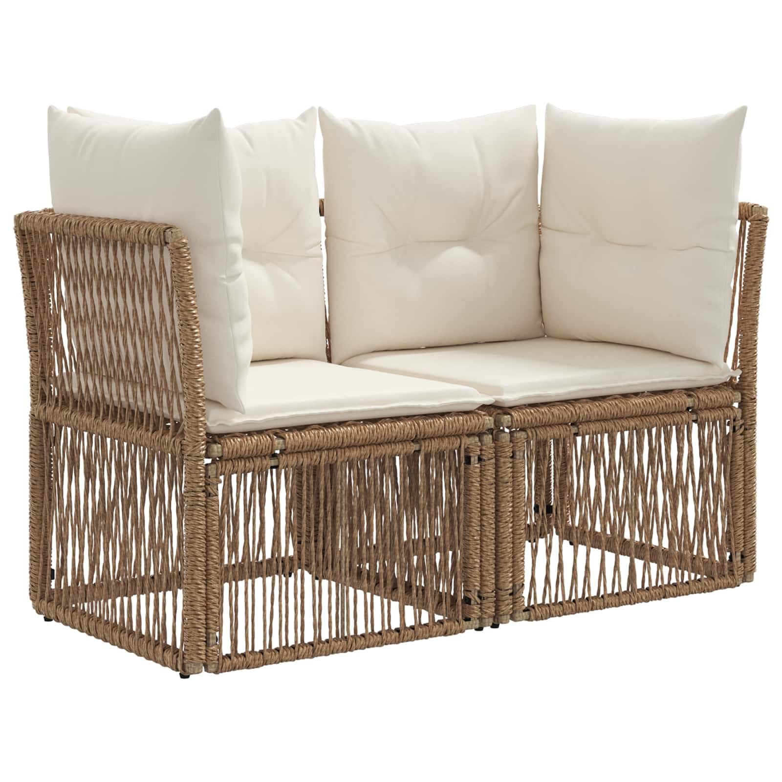 Set di divani da giardino in polyrattan, 14 pezzi, beige | Salotto ad angolo modulare per terrazza e giardino con comode imbottiture, adatto per un massimo di 13 persone.