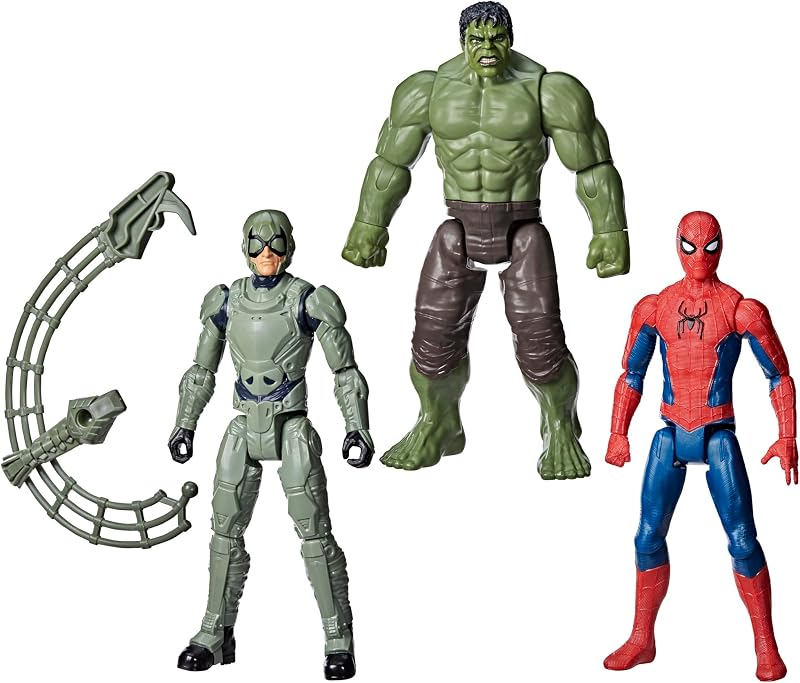 Spider-Man: Brand New Day Titan Series Spider-Man, Hulk, paquete de 3 figuras de acción de Marvel's Scorpion, juguetes y figuras de superhéroes para niños, mayores de 4años (exclusivo de Amazon)