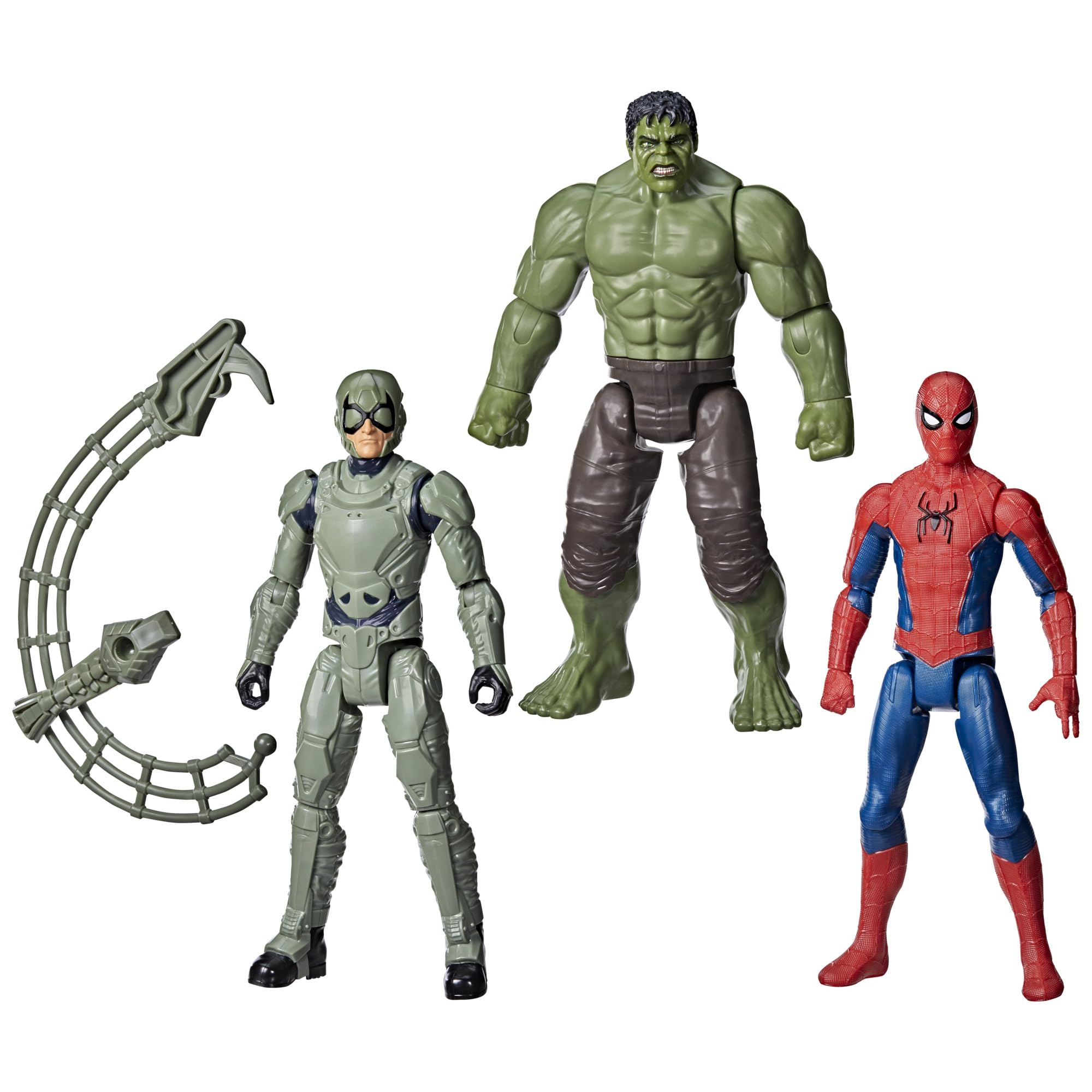 Marvel Spider-Man Day Titan Series Spider-Man, Hulk, Marvel's Scorpion Action Figure 3-Pack, Super Hero Toys and Figures for Kids, Ages 4+