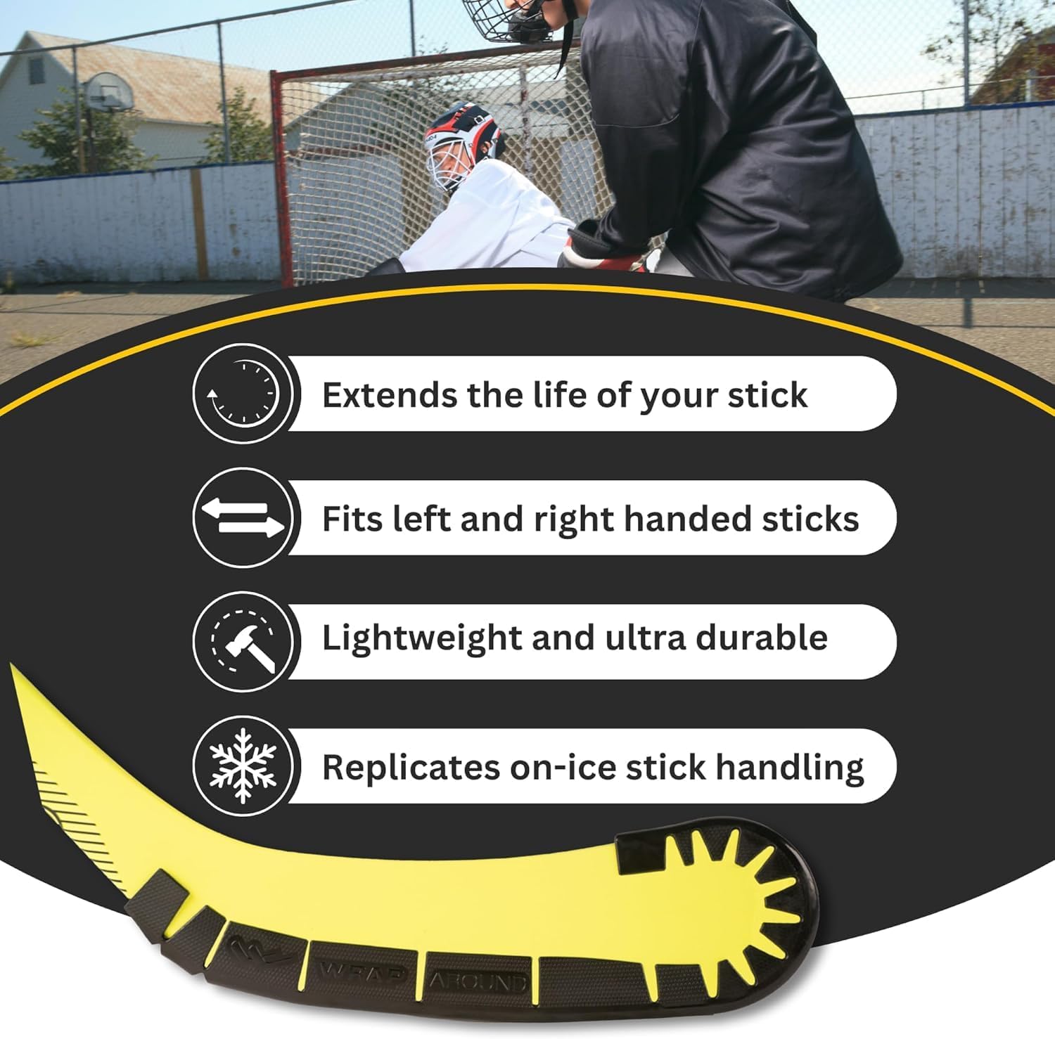 Hockey Stick Blade Wrap Around Protector & Dry Stick 4 Pack Bundle for Hockey Equipment Storage (White Single Wrap + 4 Pack)