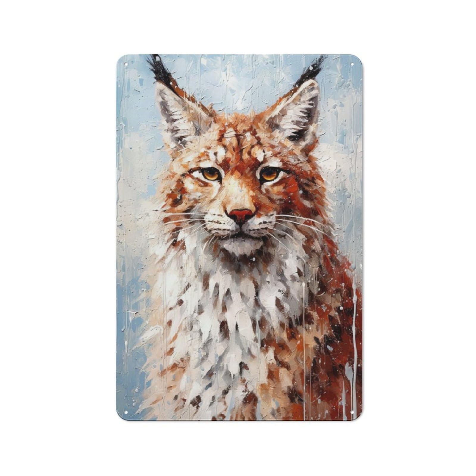 Junmoney Palette Lynx Painting Metal Plaque 30X20cm With For Hallway Wall, Retro Decor, For Wall Display Collectors