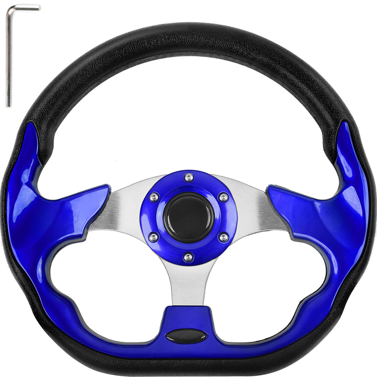 Golf Cart Club Car Steering Wheel, Fit EZGO TXT RXV, Club Car DS Precedent Tempo, Yamaha G2-G29 Most Golf Cart, Universal Golf Cart Steering Wheel, Ergonomic Design, D Shape Design